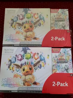 Pokemon Prismatic Evolutions ETB and Booster Bundle Costco, Sealed, 2-Pack LOT 2 - Image 1