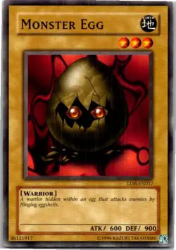 Monster Egg #LOB-EN017 Yugioh Lightly played Unlimited - Image 1