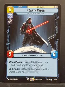 Star Wars Unlimited LOF DARTH VADER Twilight of the Apprentice Legendary Card 37 - Image 1