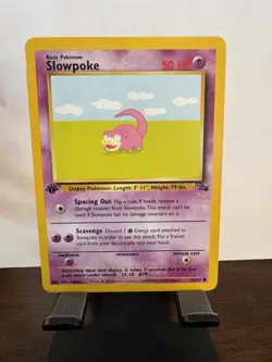 Pokemon TCG Slowpoke 1st Edition Fossil Set Common Card 55/62 Lightly Played - Image 1