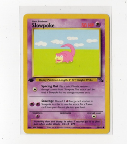 Slowpoke 55/62 Pokemon Fossil 1st Edition Card 1999 - Image 1