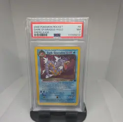 PSA 7 2000 Pokemon Game Card Team Rocket Prerelease Dark Gyarados Promo 7 NM - Image 1