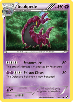 Scolipede 54/114 Rare | Black & White | Pokemon Card - Image 1