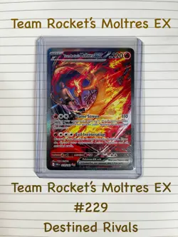 Team Rocket's Moltres ex 229/182 Destined Rivals 2025 SIR Holo Pokemon Card TCG - Image 1