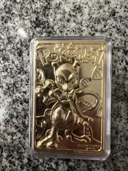 1999 Burger King Limited Edition Pokemon Trading Card 23K Gold Plated Mewtwo - Image 1