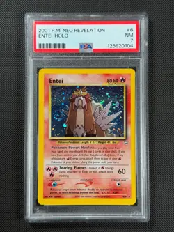 PSA 7 Entei 6/64 HOLO Pokemon Card WOTC Neo Revelation Rare Holo NM - Image 1