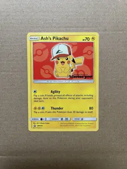 Ash’s Pikachu SM109 Black Star Promo I Choose You Movie Pokemon Card NM - Image 1