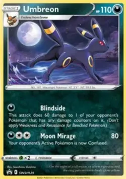 Pokemon Promo Cards Umbreon - SWSH129 - SWSH Black Star Promos x1 Light Play Pok - Image 1