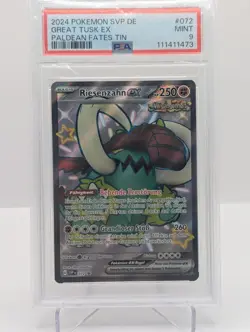 Pokemon Karte Riesenzahn ex SVP DE 072 Promo Deutsch Paldeas Schicksale PSA 9 - Image 1