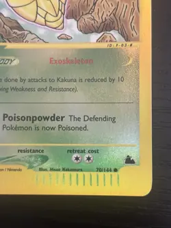 2003 Pokemon TCG Kakuna 70/144 Skyridge Reverse Holo NM - Image 4