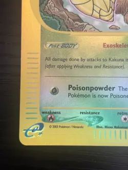 2003 Pokemon TCG Kakuna 70/144 Skyridge Reverse Holo NM - Image 5