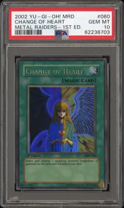 2002 YU-GI-OH! MRD-METAL RAIDERS 1ST ED #060 CHANGE OF HEART PSA 10 - Image 1