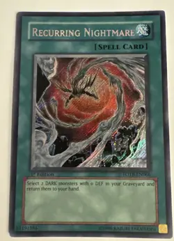 Recurring Nightmare FOTB-EN066 Secret Rare 1st Edition Yugioh NM Light Bleed - Image 1