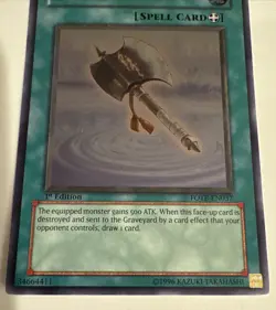 Yugioh Lucky Iron Axe FOTB-EN037 Ultimate Rare 1st Edition NM - Image 3
