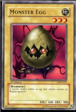 Yugioh LOB-A017 Monster Egg Common 1st Edition Normal - Image 1