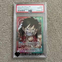 PSA 10 ONE PIECE Card Monkey D. Luffy Alt Art OP01-003 ROMANCE DAWN Japanese - Image 1