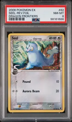 Pokemon Card Reverse Holo Seel 62/101 PSA 8 NM-MT ex Dragon Frontiers - Image 3