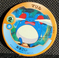 Marill Pokemon Patchin Menko Card Unused Japanese Nintendo Rare Vintage - Image 1