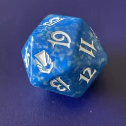 MTG DARKSTEEL 20 SIDED SPINDOWN LIFE COUNTER DICE BLUE D20 - Image 1