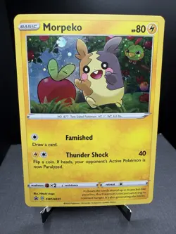 Pokemon TCG Sword & Shield Morpeko SWSH031 Black Star Promo Cosmos Holo SWIRL NM - Image 1