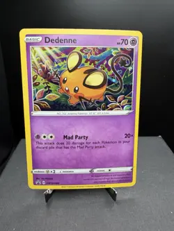 Pokemon TCG Sword & Shield Dedenne SWSH080 Black Star Promo Cosmos Holo NM! - Image 1