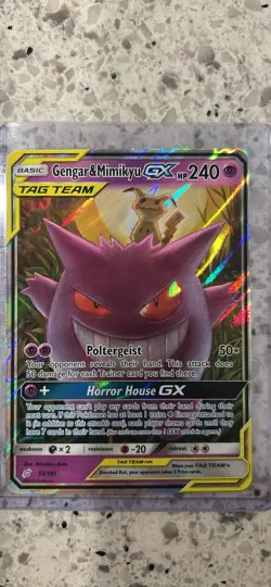 Pokemon 2019 S&M Team Up Gengar & Mimikyu GX Ultra Rare Holo Card 53/181 - Image 1