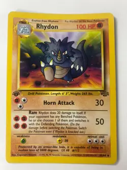 Rhydon 45/64 1st Edition Jungle Set Pokemon Card 1999 - Image 1