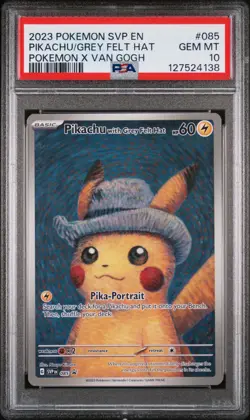 Pikachu With Grey Felt Hat SVP 085 Pokemon Van Gogh Promo Card PSA 10 GEM MINT - Image 1