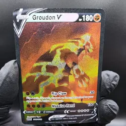 Pokemon Groudon Custom Made Fan Art Holo And Textured - Image 1