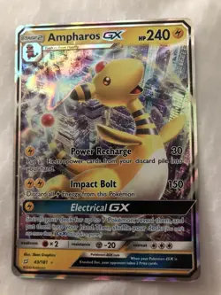 Pokemon TCG Ampharos GX Sun & Moon - Team Up 43/181 Holo Ultra Rare NM - Image 1