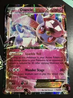 Diancie EX 72/124, Holo, XY Fates Collide, Pokemon TCG, Ultra Rare, 2016, NM - Image 2