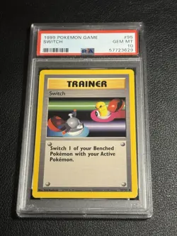 1999 POKEMON GAME 95 SWITCH TRAINER PSA 10 GEM MINT BASE SET UNLIMITED - Image 1