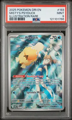 2025 POKEMON DRI EN-DESTINED RIVALS ILLUSTRATION RARE #193 MISTY'S PSYDUCK PSA 9 - Image 1