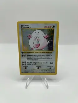 Pokemon TCG 1st Edition Chansey Base Set 3/102 Holo Rare Vintage 1999 WOTC - MP - Image 1