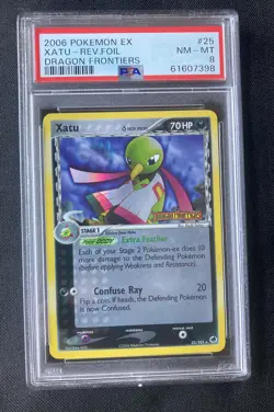 Pokemon 2006 EX Dragon Frontiers Xatu reverse holo #25 NM-MT PSA 8 - Image 1