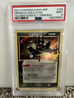 POKEMON 2021 CELEBRATIONS ETB PROMO GRENINJA GOLD STAR 144 PSA 9 - Image 1