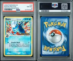2006 Pokemon EX Dragon Frontiers Bagon Rev Holo 43/101 PSA 8 - Image 3