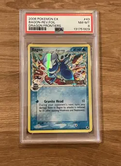 2006 Pokemon EX Dragon Frontiers Bagon Rev Holo 43/101 PSA 8 - Image 4