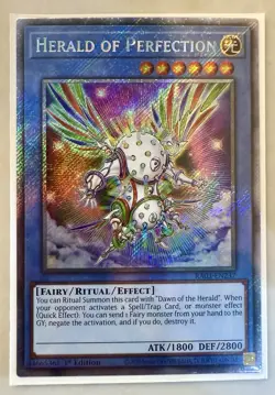 Yugioh! 1x Herald of Perfection RA03-EN237 Platinum Secret Rare 1st Ed NM - Image 1