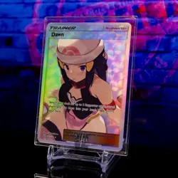Dawn Waifu Trading Card ACG Pokemon Trainer Holo Flash Gold Foil English Rare - Image 1