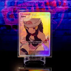 Dawn Waifu Trading Card ACG Pokemon Trainer Holo Flash Gold Foil English Rare - Image 2