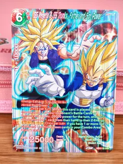 Dragon Ball Super SS Vegeta & SS Trunks Father & Son Power Foil Card BT 25 SPR - Image 1