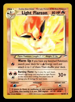 Light Flareon 46/105 Uncommon Neo Destiny Pokemon Card - Image 1