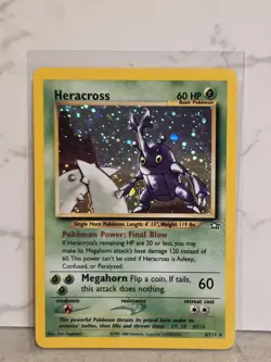 Pokemon TCG Holo Rare Heracross Card 6/111 Neo Genesis Set - LP - Image 1