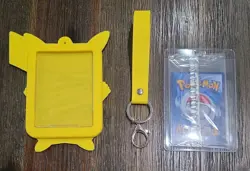 Pikachu Pokemon Silicone Card Display Keychain S. Simplified Full Art Card - Image 2
