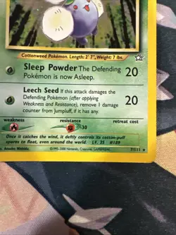 Pokemon TCG Jumpluff 7/111 Neo Genesis Base Set Unlimited Holo Rare Card - Image 5
