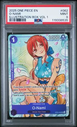 PSA 9 O-Nami (Illustration Box Vol.1) OP05-062 One Piece Promotion Cards Foil - Image 1