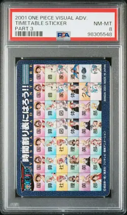 PSA8 No.- Timetable sticker One Piece Visual Adventure Card - Image 1