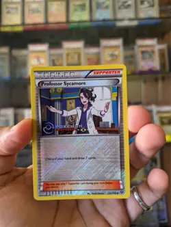 Pokemon Card 2014 PROFESSOR SYCAMORE Stamped Promo Cross Hatch Holo 122/146 XY - Image 1