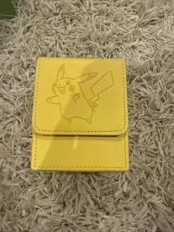 Ultra Pro Pokemon Pikachu Yellow Leatherette Flip Box Card Case Magnetic Closure - Image 1